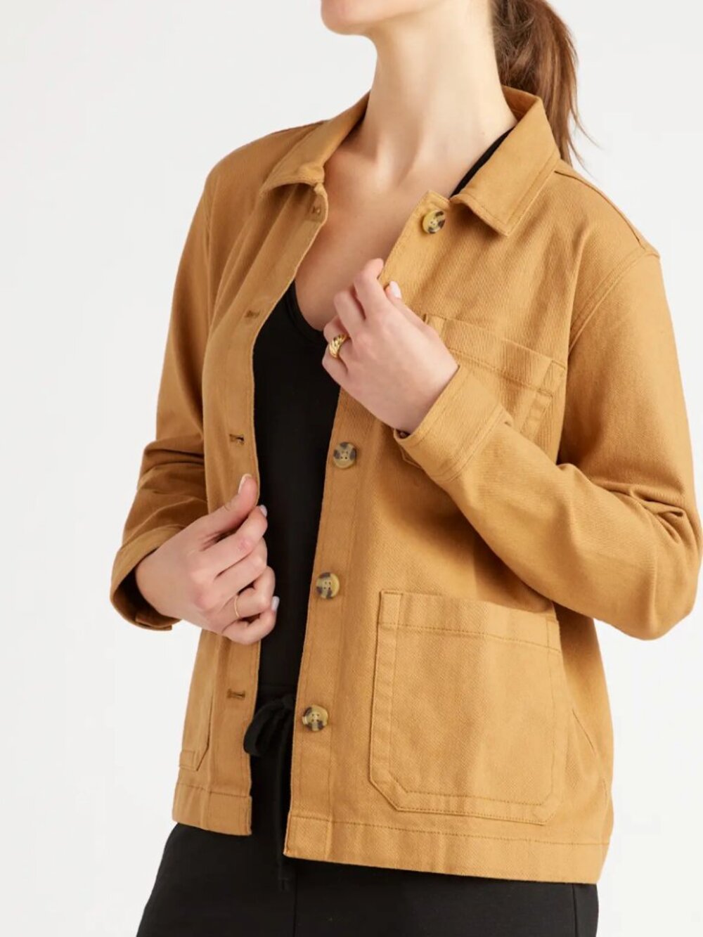 Quince Organic Comfort Stretch Chore Jacket Tobacco XL NWT